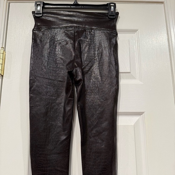 Spanx Faux Leather Croc Leggings Shiny Compression Tights High Rise Small Womens - Picture 5 of 8